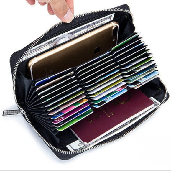 SPRING SPECIAL***UNISEX wallet / Split leather / BLACK / RFID protection - Picture 8 of 12